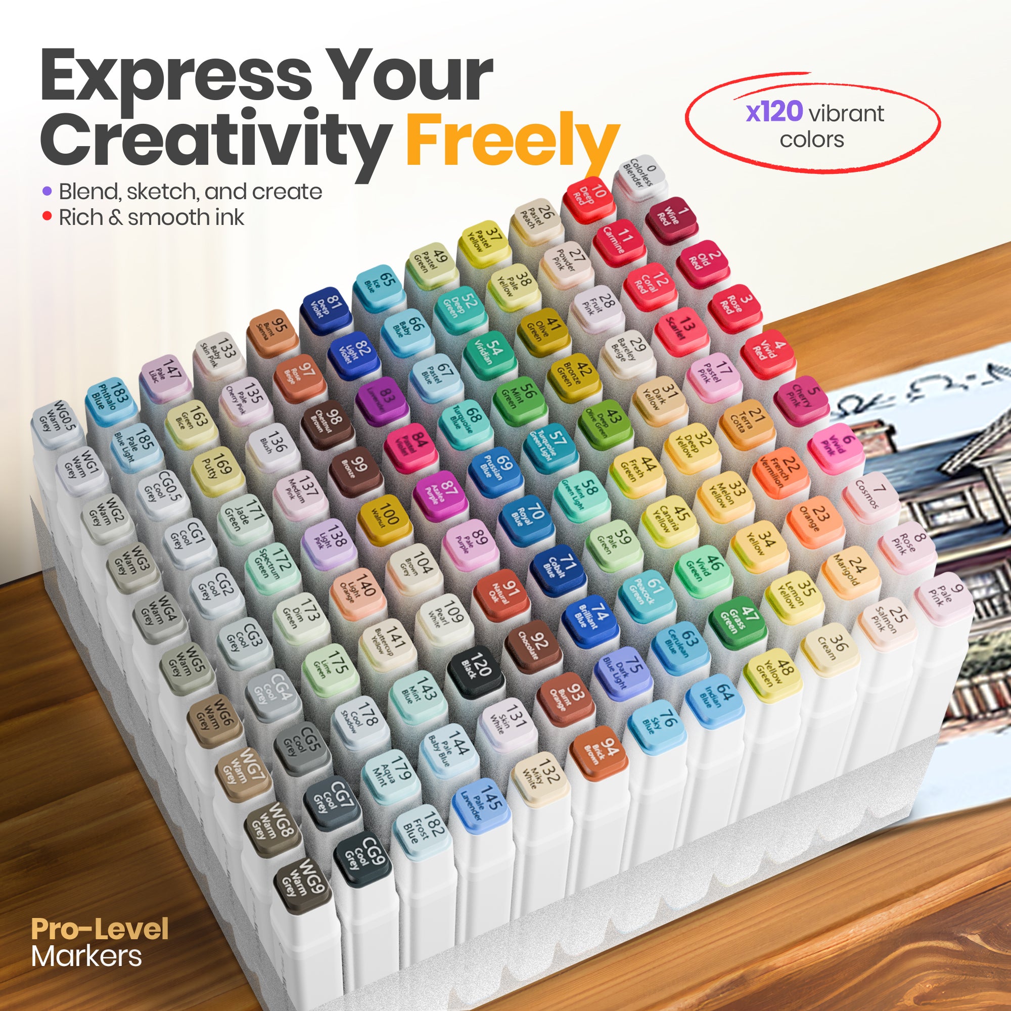 Jack Brown 120 Alcohol Markers — Dual-Tip Set