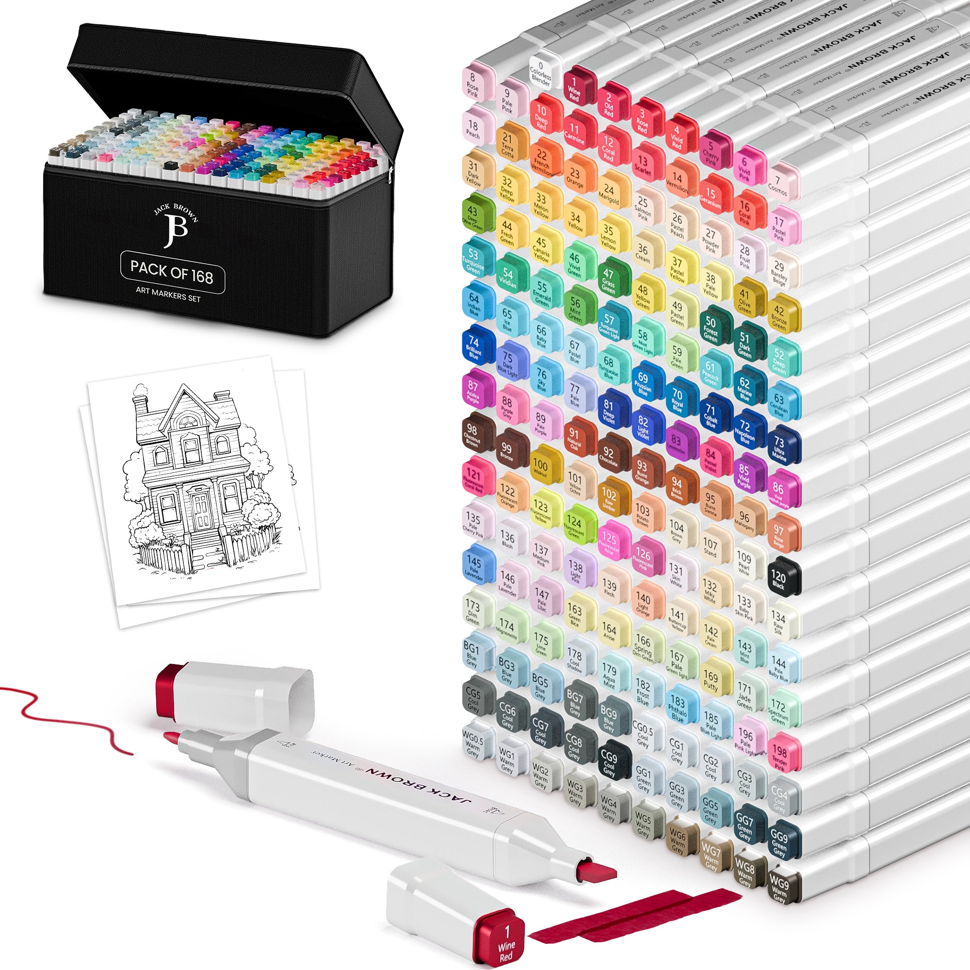 Jack Brown 120 Alcohol Markers — Dual-Tip Set
